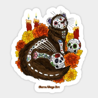 Dia de los Muertos: Ferret Sticker